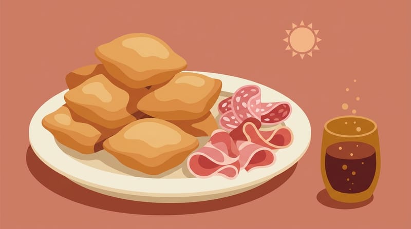 Fried Crescentine with Cured Meats