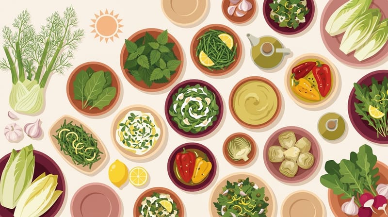 Fresh Aegean Herbs & Mezes