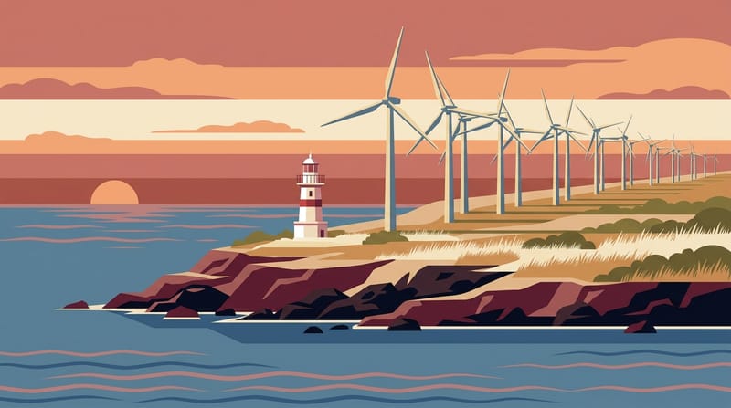 Polente Lighthouse & Wind Turbines