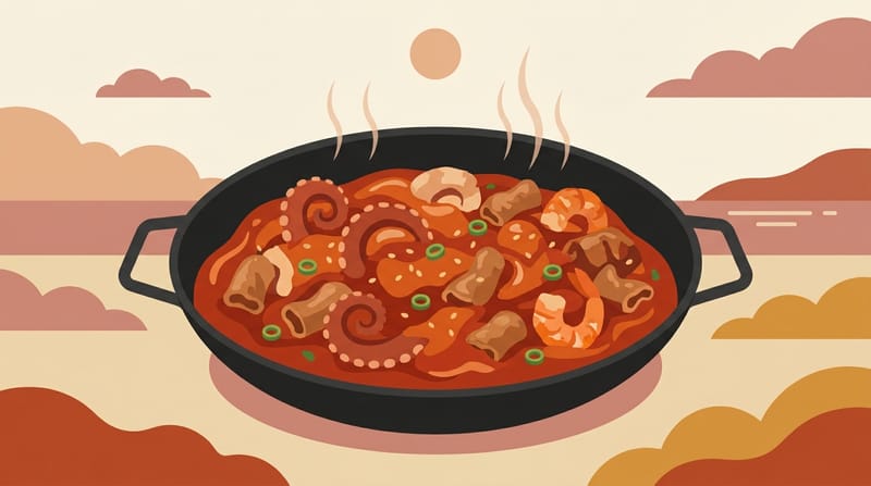 Nakgopsae (Octopus, Beef Intestine and Shrimp)
