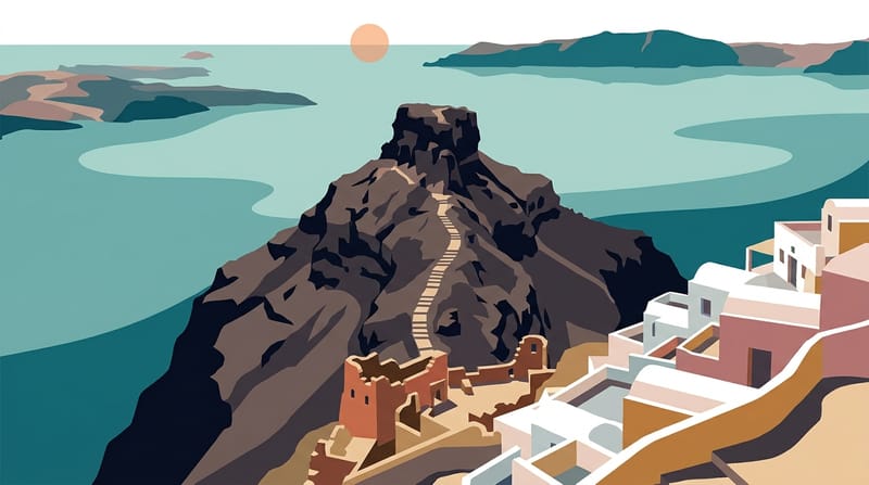 Skaros Rock and Castle Ruins