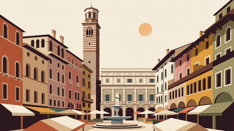 Piazza delle Erbe and Lamberti Tower